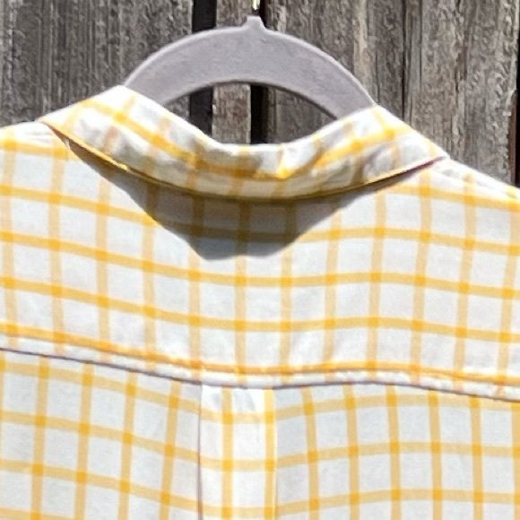 Banana Republic yellow plaid button down shirt size small - Picture 14 of 17
